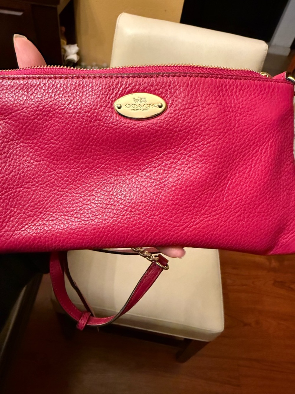 Coach Hot Pink Pebbled Leather Purse